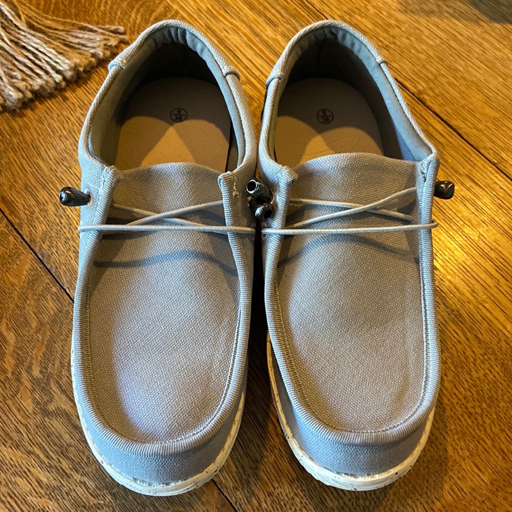 Grey Boys slip on shoes, size 6